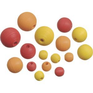 Koraliki drewniane Knorr Prandell rowkowane, mix żółto-czerwony